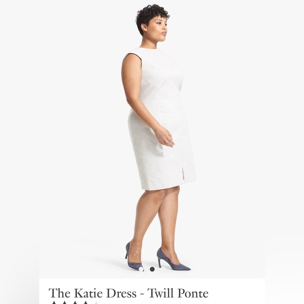 M.M.LaFleur Katie Dress Twill Ponte Light Heather